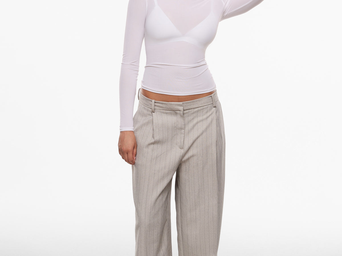 INLYRIC Women's Cosnufy® Mesh Sheer Long Sleeve Top Hazelnut