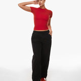 Women's Single Layer Basic Short Sleeve Top - Crew Neck Wheat Beige