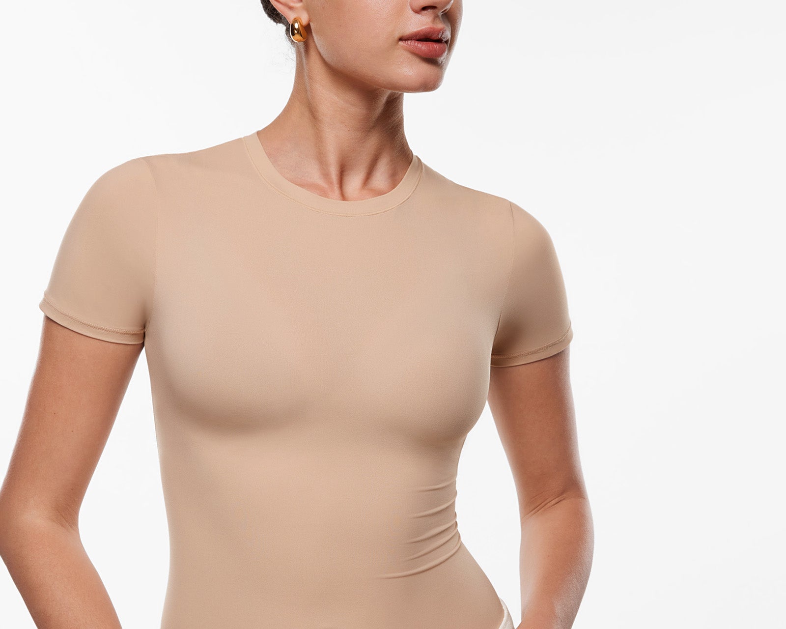 Women's Single Layer Basic Short Sleeve Top - Crew Neck Black