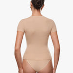 Women's Single Layer Basic Short Sleeve Top - Crew Neck Black