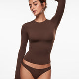 Women's Thermal Crewneck Long Sleeve Top Black