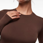 Women's Thermal Crewneck Long Sleeve Top Black