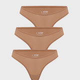 Women's V-shaped Low Rise Thongs 3 Pack Gravel (3pack)