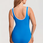 Women's Zipper One Piece Swimsuit Madagascar Blue @model_info:ES2