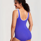 Women's Zipper One Piece Swimsuit Milky Way Purple @model_info:Way