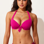 Women's Halter Push Up Bikini Top Granita Pink