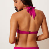 Women's Halter Push Up Bikini Top Granita Pink