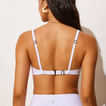 Women's Ribbed Scoop Neck Bikini Top White