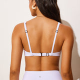 Women's Ribbed Scoop Neck Bikini Top White
