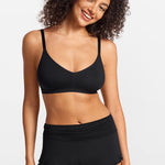 V-Neck Wireless unpadded Bralette Black