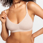 V-Neck Wireless unpadded Bralette Light Khaki Heather