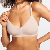 V-Neck Wireless unpadded Bralette Light Khaki Heather