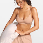 SOULVOR V-Neck Wireless unpadded Bralette Natural