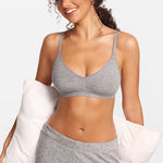 V-Neck Wireless unpadded Bralette Moon Heather Grey