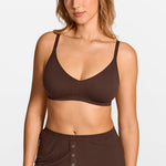 V-Neck Wireless unpadded Bralette Hazelnut