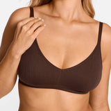 V-Neck Wireless unpadded Bralette Hazelnut