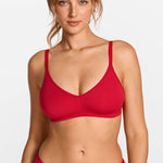 V-Neck Wireless unpadded Bralette Lipstick Red