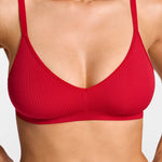 V-Neck Wireless unpadded Bralette Lipstick Red