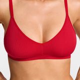 V-Neck Wireless unpadded Bralette Lipstick Red