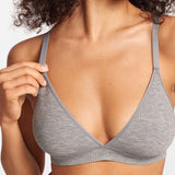 SOULVOR wireless V-neck triangle Bralette Moon Heather Grey