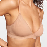 SOULVOR wireless V-neck triangle Bralette Light Khaki Heather