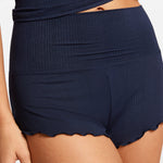 SOULVOR Fold Over Pleated Sleep Shorts Moon Heather Grey