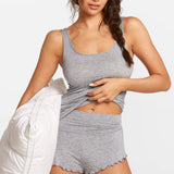 SOULVOR Fold Over Pleated Sleep Shorts Sweet Pink