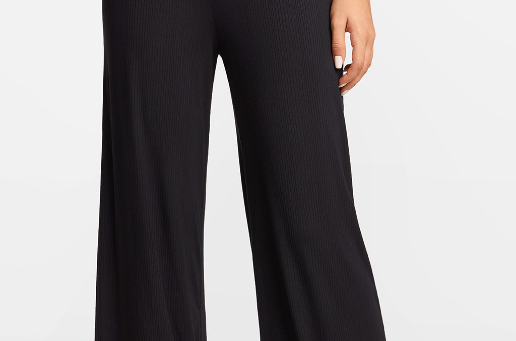 SOULVOR Wide Leg Casual Pants Black