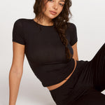 SOULVOR Short Sleeve Crew Neck T-Shirt Moon Heather Grey