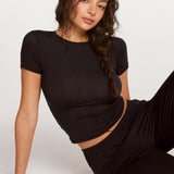 SOULVOR Short Sleeve Crew Neck T-Shirt Moon Heather Grey