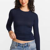 SOULVOR Long Sleeve Crew Neck T-Shirt Moon Heather Grey