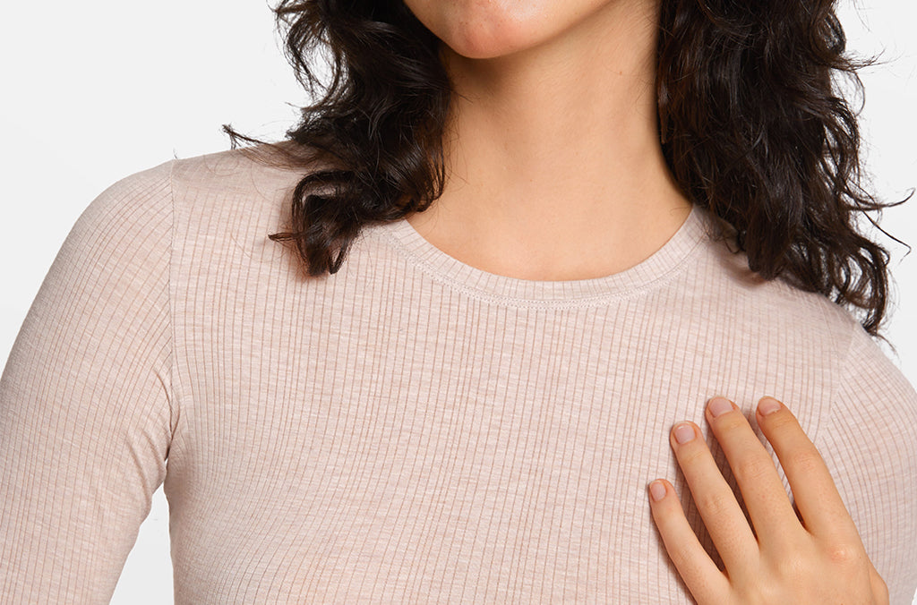 SOULVOR Long Sleeve Crew Neck T-Shirt Light Khaki Heather