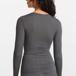 SOULVOR Long Sleeve Crew Neck T-Shirt Moon Heather Grey