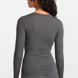 SOULVOR Long Sleeve Crew Neck T-Shirt Moon Heather Grey