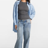 SOULVOR Long Sleeve Crew Neck T-Shirt Moon Heather Grey