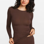 SOULVOR Long Sleeve Crew Neck T-Shirt Light Khaki Heather