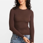 SOULVOR Long Sleeve Crew Neck T-Shirt Hazelnut