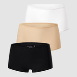 Women's Stretchy Mid Waist Boy Shorts 3 Pack Warm Beige (3pack)