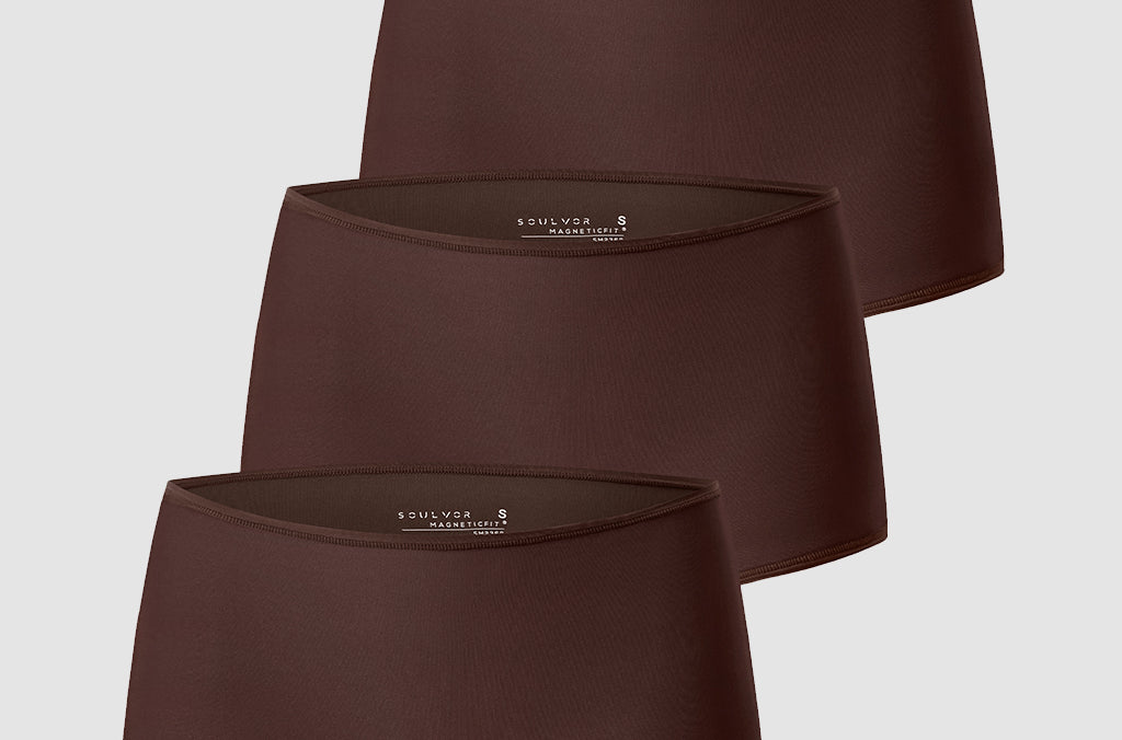 Women's Stretchy Mid Waist Boy Shorts 3 Pack Parchment (3pack)