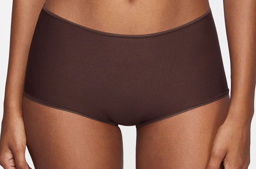 Women's Stretchy Mid Waist Boy Shorts 3 Pack Beige (3pack)
