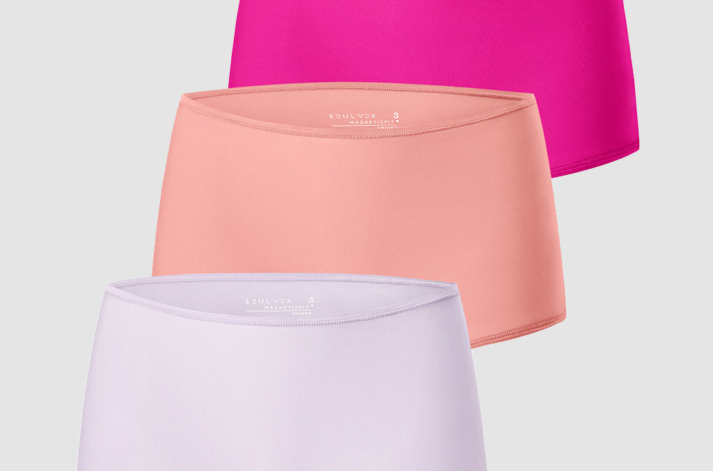 Women's Stretchy Mid Waist Boy Shorts 3 Pack Parchment (3pack)