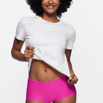 Women's Stretchy Mid Waist Boy Shorts 3 Pack Parchment (3pack)