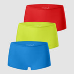 Women's Stretchy Mid Waist Boy Shorts 3 Pack White (3pack)