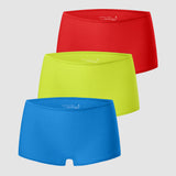 Women's Stretchy Mid Waist Boy Shorts 3 Pack White (3pack)