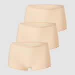 Women's Stretchy Mid Waist Boy Shorts 3 Pack Black 3pack