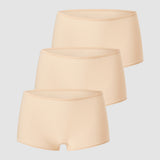 Women's Stretchy Mid Waist Boy Shorts 3 Pack Black 3pack