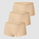Women's Stretchy Mid Waist Boy Shorts 3 Pack Black 3pack