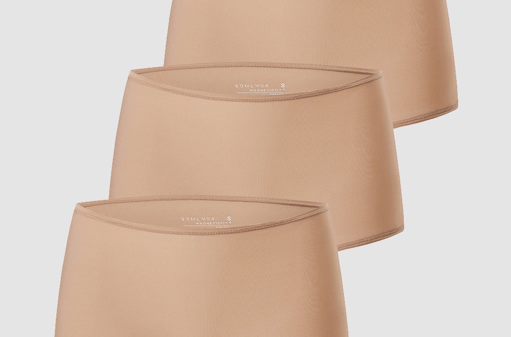 Women's Stretchy Mid Waist Boy Shorts 3 Pack Beige (3pack)