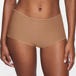 Women's Stretchy Mid Waist Boy Shorts 3 Pack Beige (3pack)