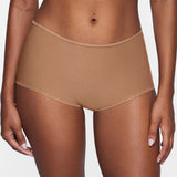Women's Stretchy Mid Waist Boy Shorts 3 Pack Beige (3pack)